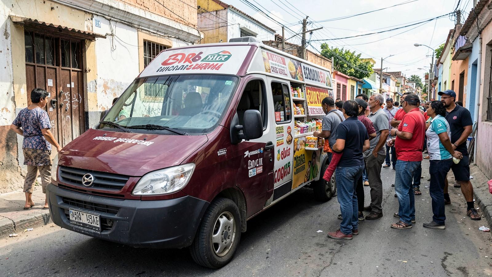 Tienda móvil T-Conecta atendiendo a vecinos en la calle